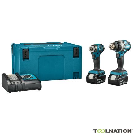 Makita DLX2528TJ Combiset - DHP489 Cordless Impact Drill + DTD173 Cordless Impact Screwdriver 18V 5.0Ah Li-Ion in Mbox - 1